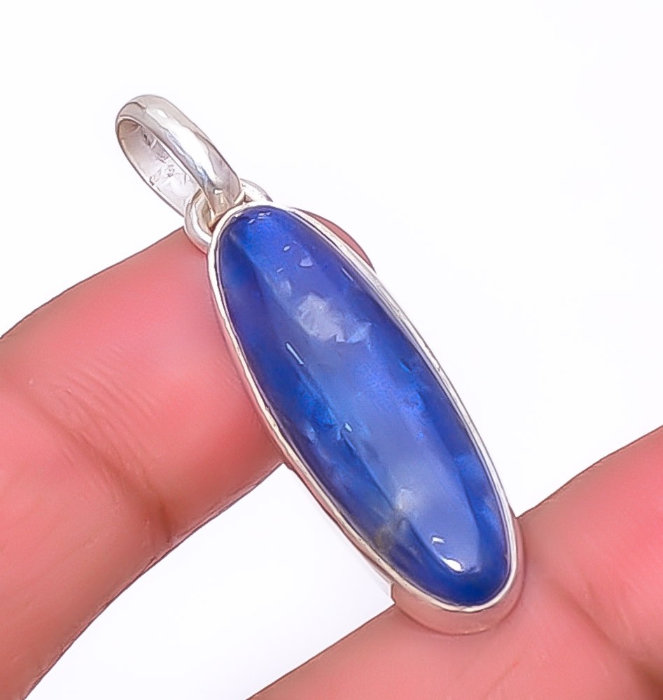 Kyanite – Nepal Handmade 925 Sterling Silver Jewelry Pendant 1.76″ T92