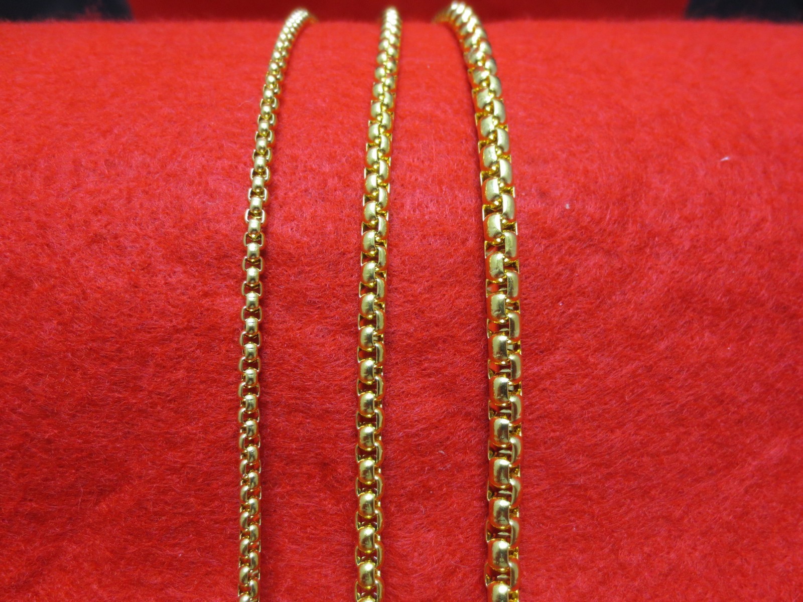16″-60″ 3/4/5MM GOLD PLATED STAINLESS STEEL SMOOTH BOX ROPE CHAIN NECKLACE-GOLD
