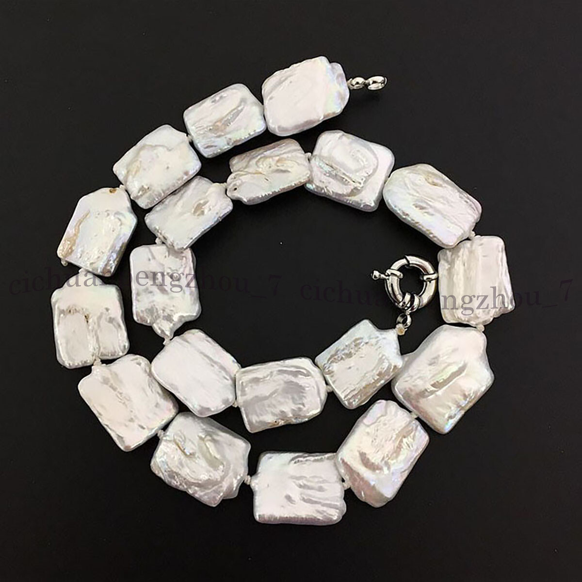 Square 15x20mm White Natural Unique Freshwater Pearl Beads Necklace 14-36 inch