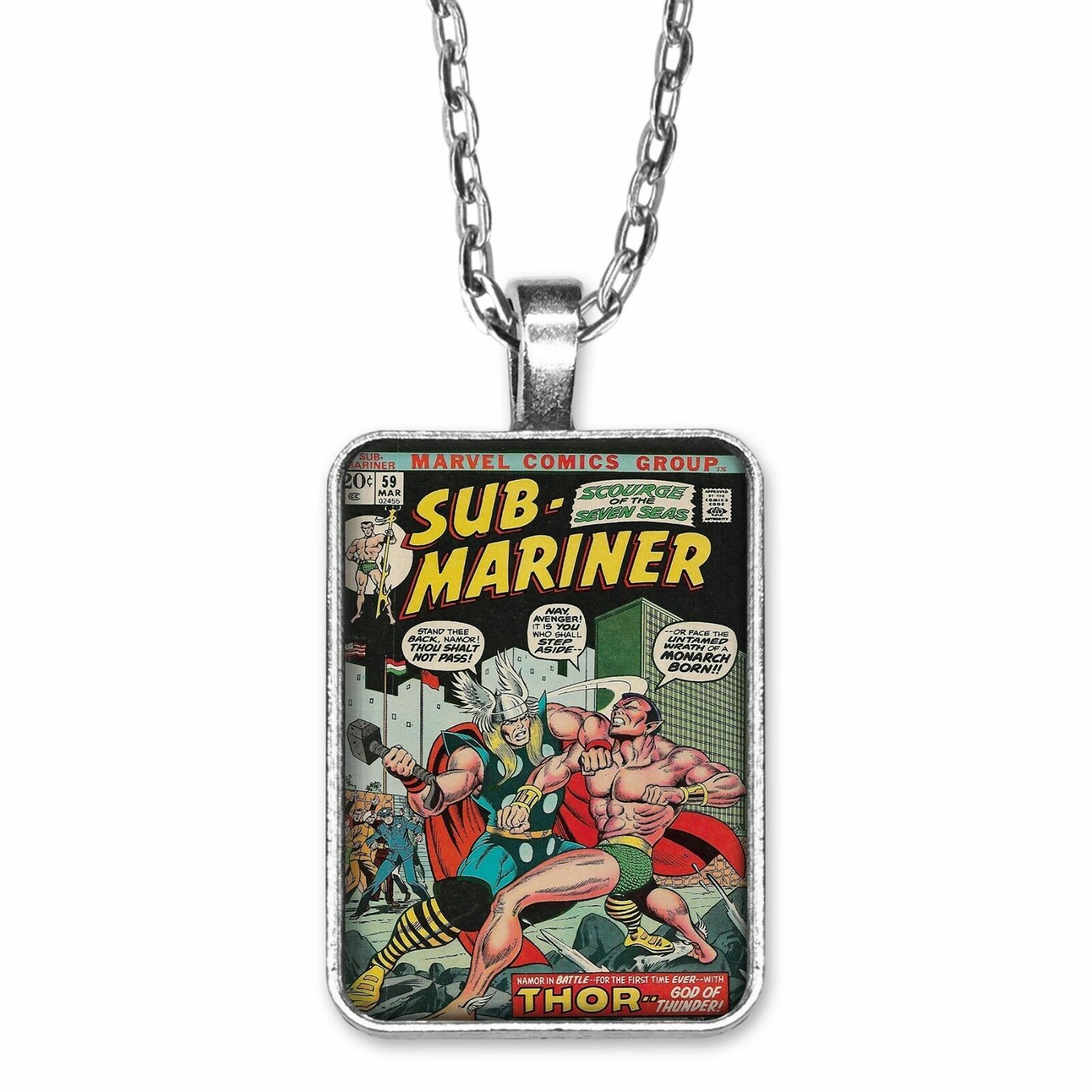 Sub-Mariner #59 AWESOME Jim Starlin THOR COVER Key Ring or Necklace MARVEL COMIC