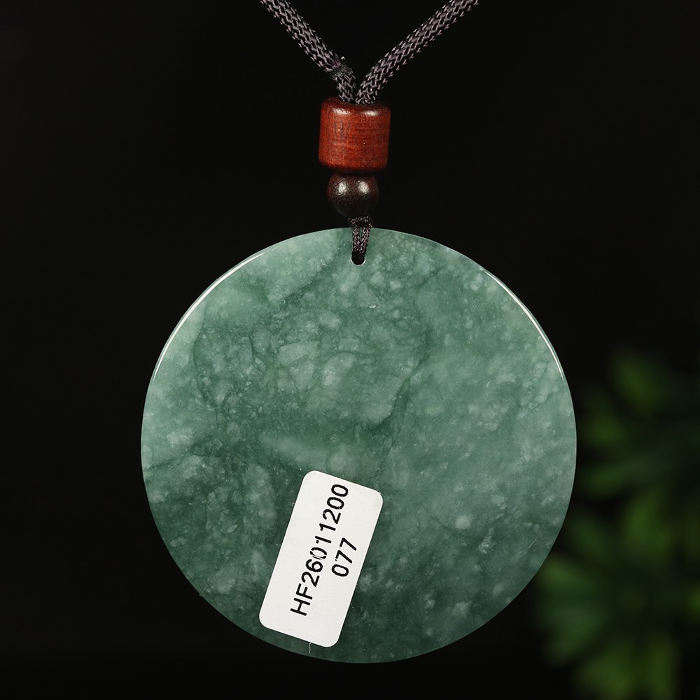 Certified Grade A 100% Natural Green Burma Jadeite Jade Pendant Landscape 00207