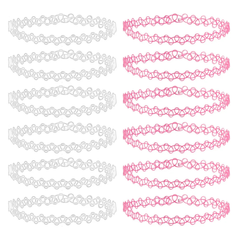 ZS 12Pcs Vintage Stretch Choker Necklace Lady Girl Tattoo Choker Necklace Punk R