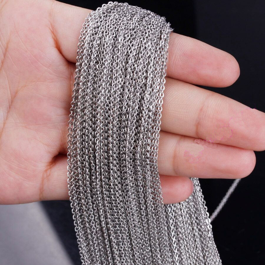 Wholesale Lots Silver 1.5/2.0/2.4/3.2mm Stainless Steel Bulk Factory Cross Chain
