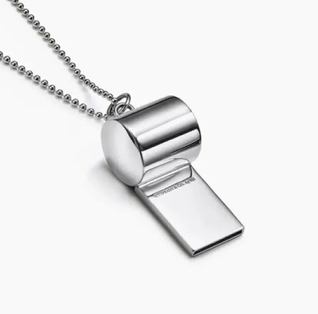 Tiffany and Co. X Nike Collab Sterling Silver Whistle Pendant necklace NEW