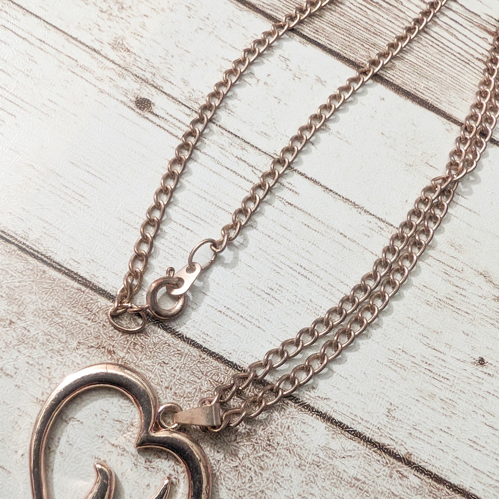Rose Gold Tone Heart with Dove Necklace