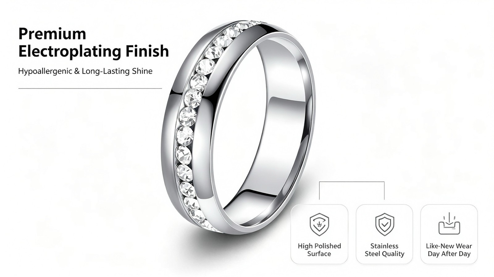 Couple Unisex CZ Wedding Band Steel Gold Plated Multi Tone Daily Fashion Jewelry
