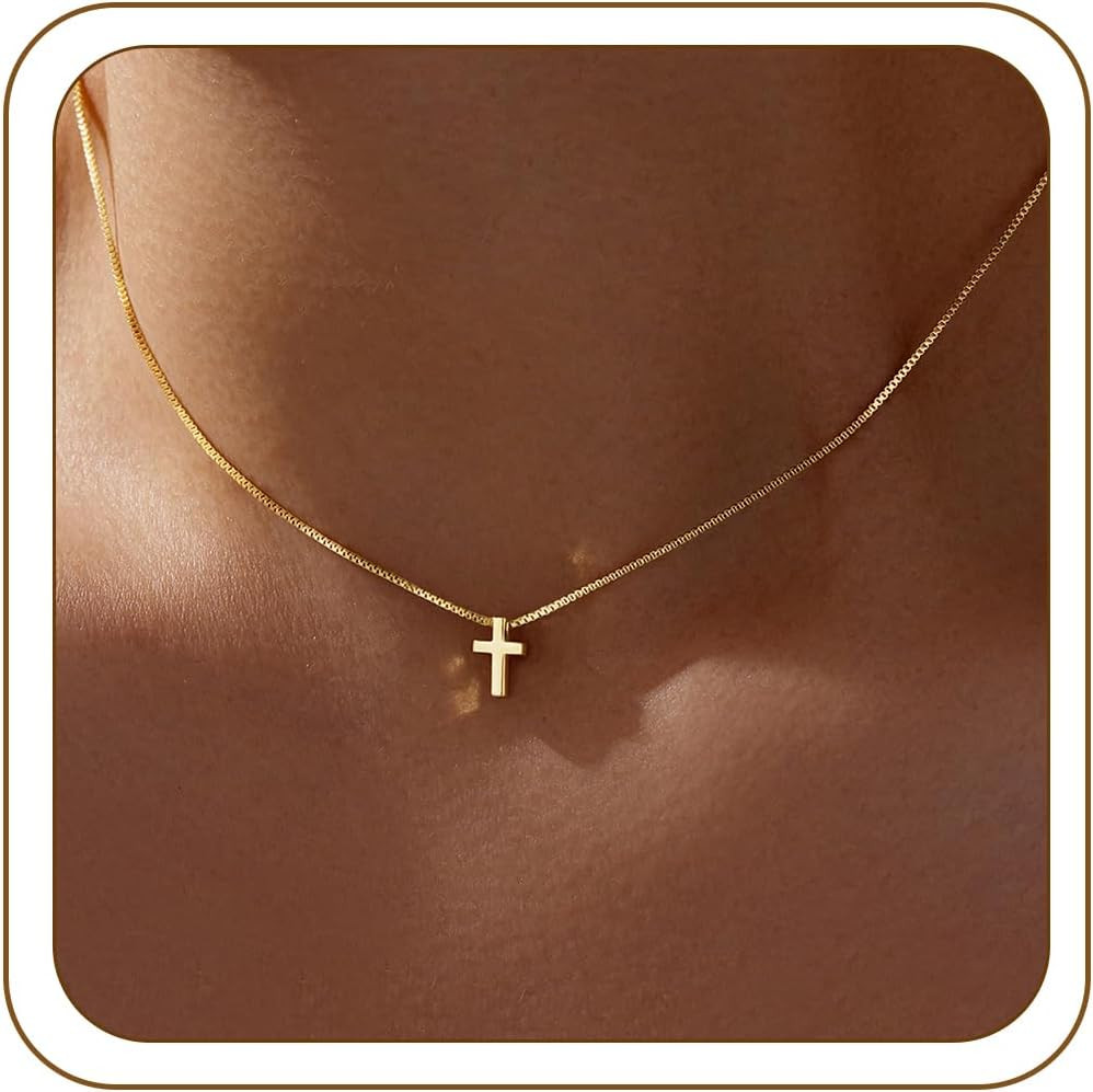 Dainty 14K Gold Cross Necklace for Women & Girls – Graduation Gift 2026
