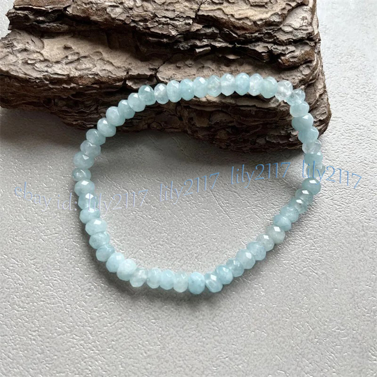 Faceted Aquamarine Natural Gems Rondelle Beads Necklace Bracelet Earrings Set
