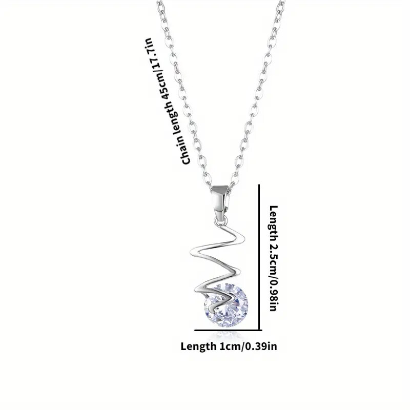 Fashionable Insulated Waves Pendant Necklace with Synthetic Gems Jewelry
