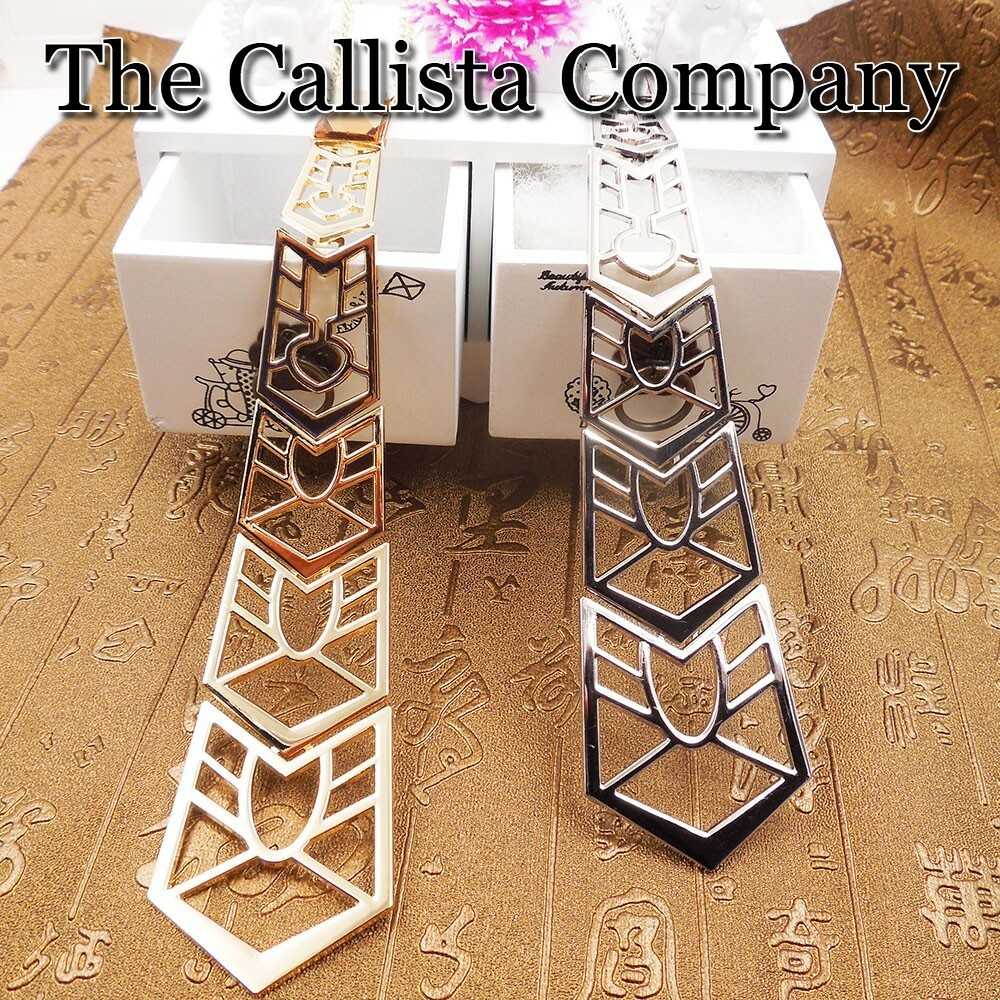 THE CALLISTA COMPANY, FASHION NECKTIE 6 INCH PENDANT NECKLACE FOR WOMEN (GOLD)