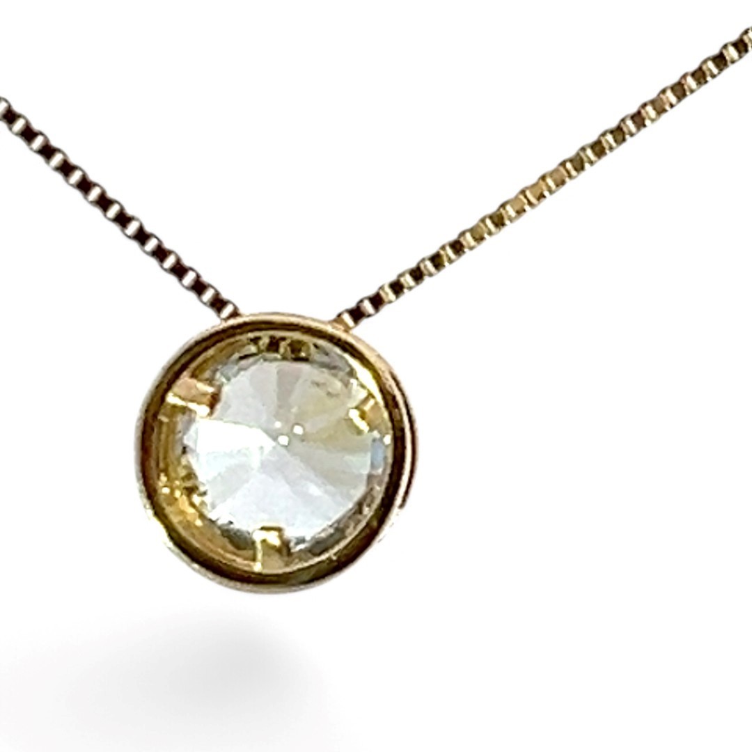 14k Yellow Gold White/Colorless Cubic Zirconia Pendant 18in (KS1019093)