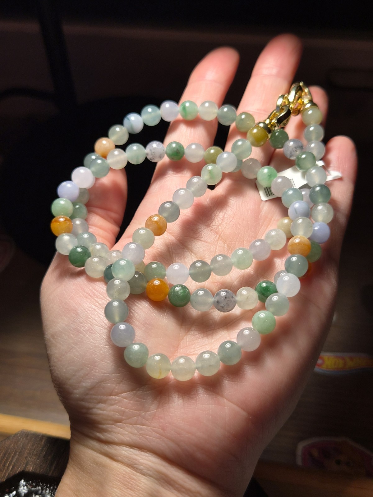 Multi-color Burmese Jadeite Necklace