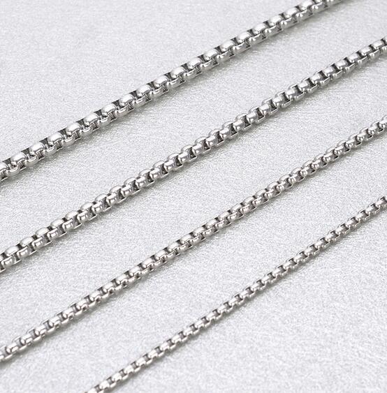 Wholesale 10pcs in bulk Box Rolo Chain Stainless steel Necklace Silver 18”-32”