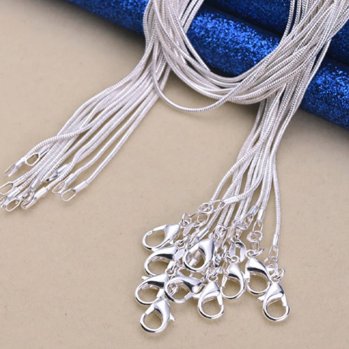 10PCS LOT Wholesale 925 Sterling Silver 16/18/20/22/24/26/28/30 Inch 1mm