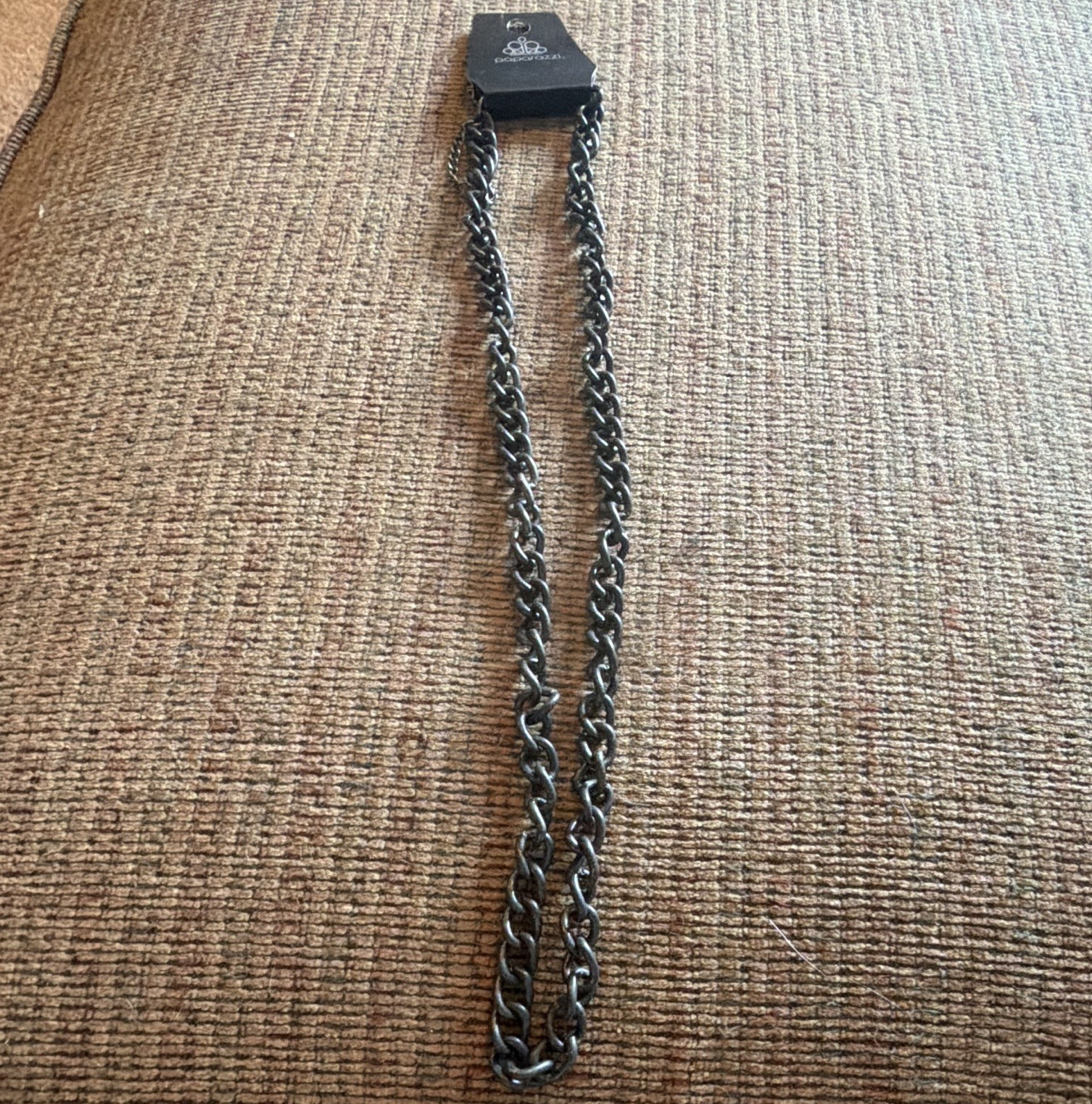 Paparazzi Gray Metal Curb Chain Necklace, Chain Style, No Stone, Undated