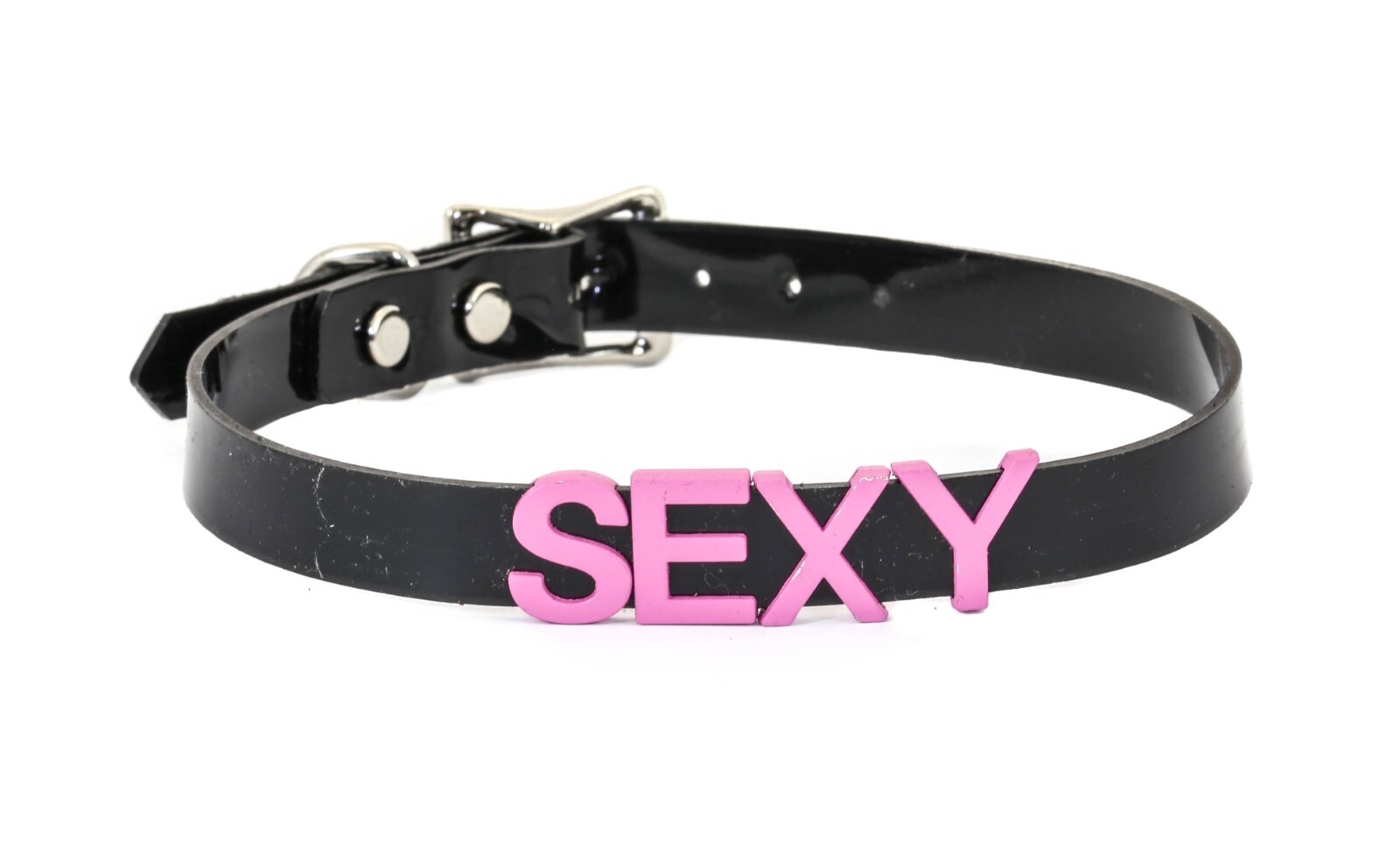 Black Vinyl Slave Name PVC Pink Bdsm-Choker-Slut-Collar-Choker-Adult-Kinky