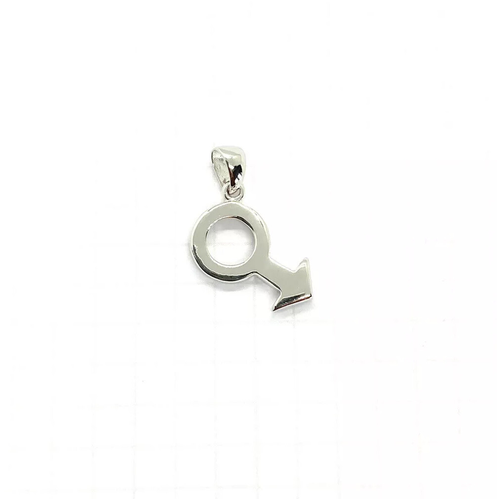 MALE SYMBOL PENDANT Charm Man/Men/Boy/Male Sex Sign 925 STERLING SILVER