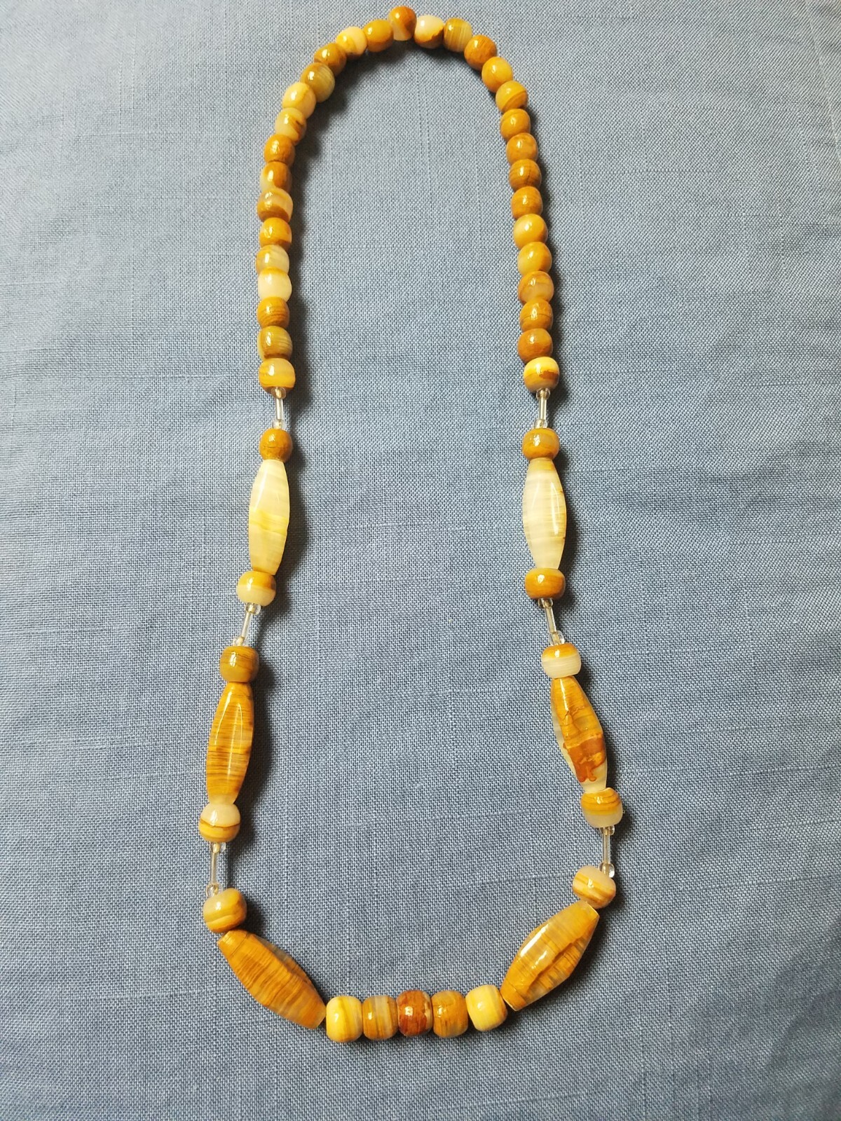 Beautiful 25″ Beaded Necklace Earthtone Colors With Accents
