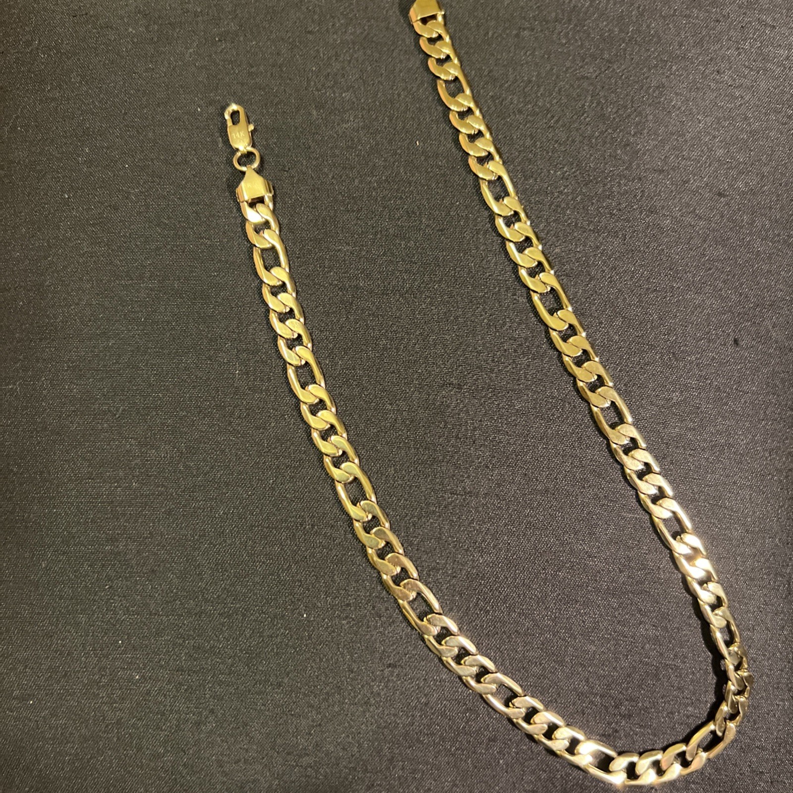 18INCH 6MM 14KT GOLD ELECTROPLATED 10x FIGARO HIGH QUALITY