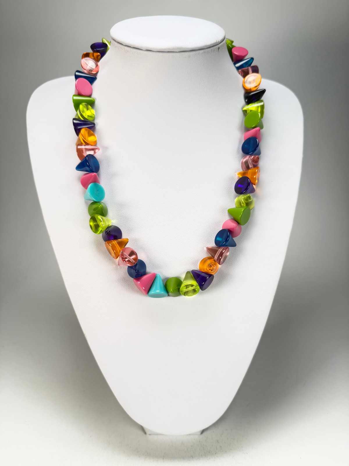 Jackie Brazil “Corina” Transparent Paris Mix Small Cones 55cm Necklace ( N0058 )
