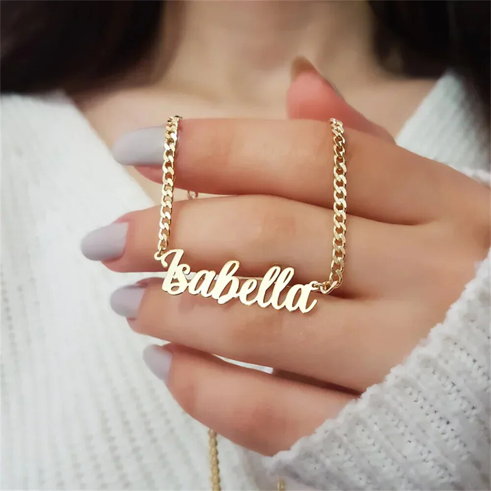 5mm Cuban Stainless Stee Chain Personalized Name Necklace Customised Necklace