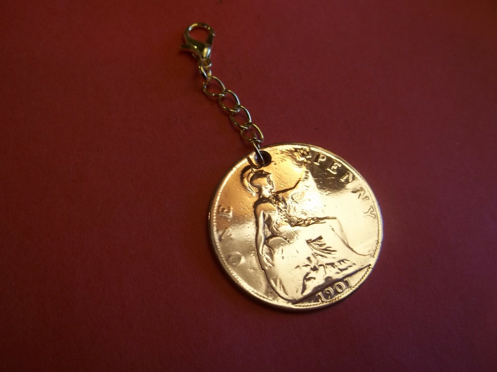 PENNY COIN – BRITANNIA – HIGHLY POLISHED PENDANT / CHARM – 1896 to 1967