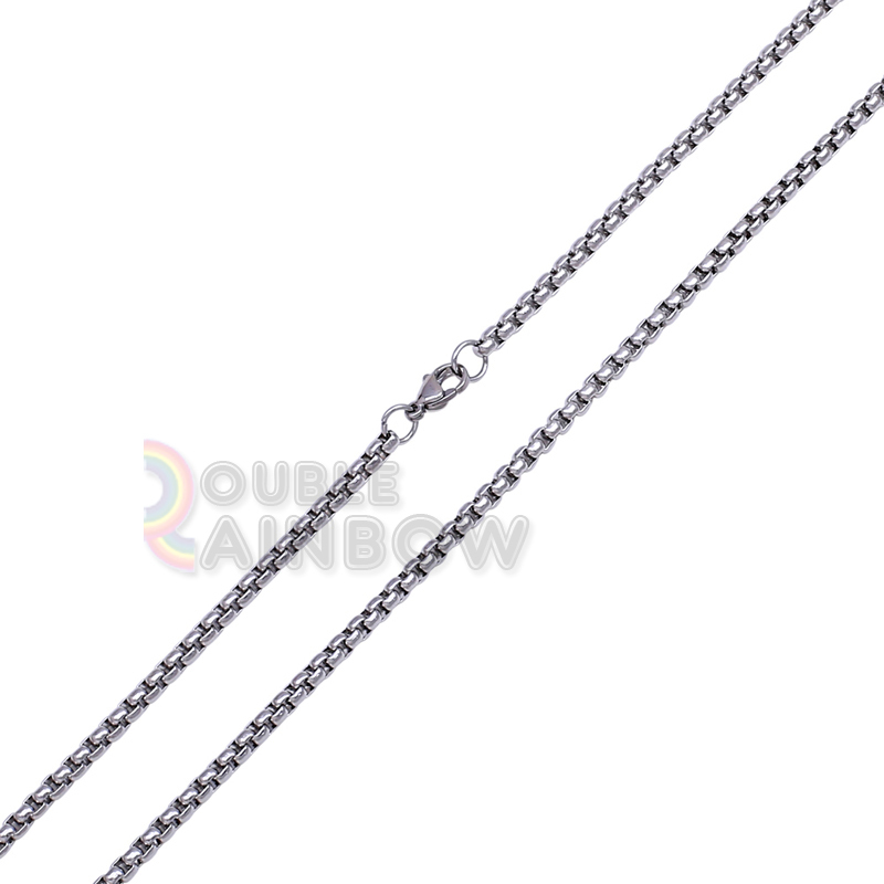 C07 16-36″Men Women stainless steel 3.5mm Rolo Box Necklace Chain link