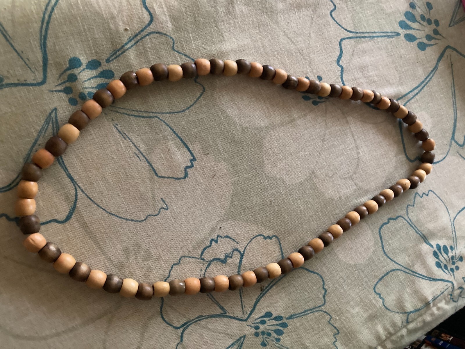 Smooth Wooden Bead 15 in Necklace and Coffee Colored Bead Necklace