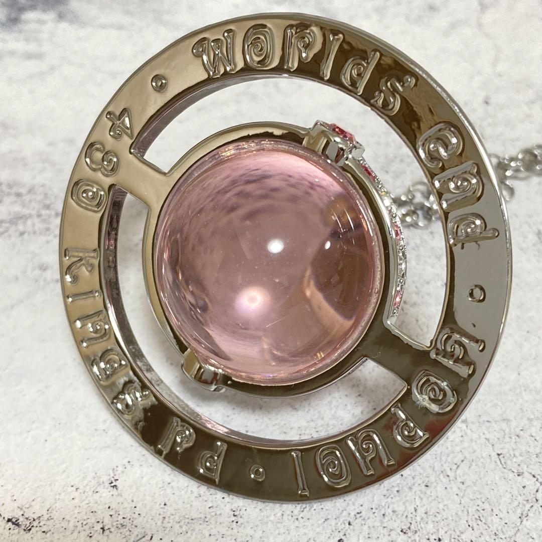 Vivienne Westwood Necklace Medium Orb Pink Silver Top 6.5 x 6cm C:80cm w/drawstr