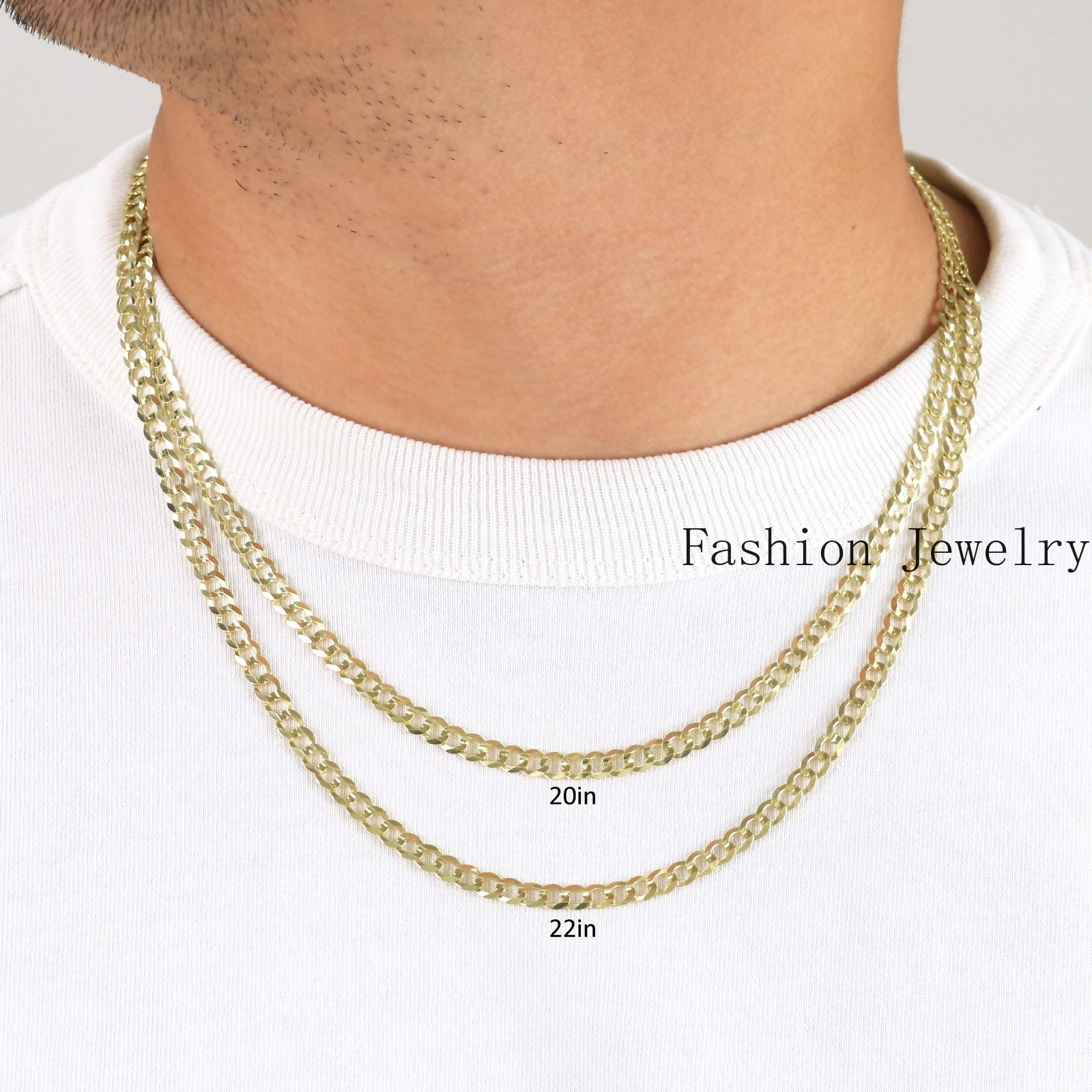 10K Yellow Gold Solid 2mm-12.5mm Cuban Curb Chain Link Pendant Necklace 16″- 30″