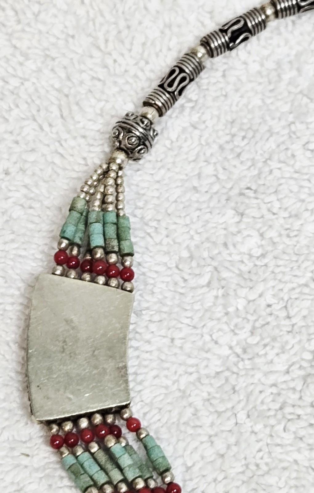 Vintage Nepal Tibetan Necklace Turquoise Tibetan Ethnic Coral Statement Piece