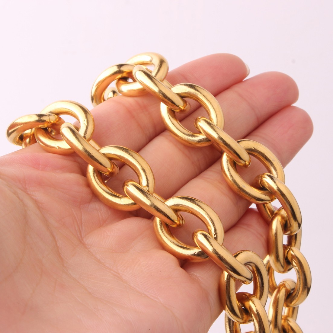 11/13/15mm Silver/Gold/Black Stainless Steel Rolo Oval Link Chain Necklace Gift