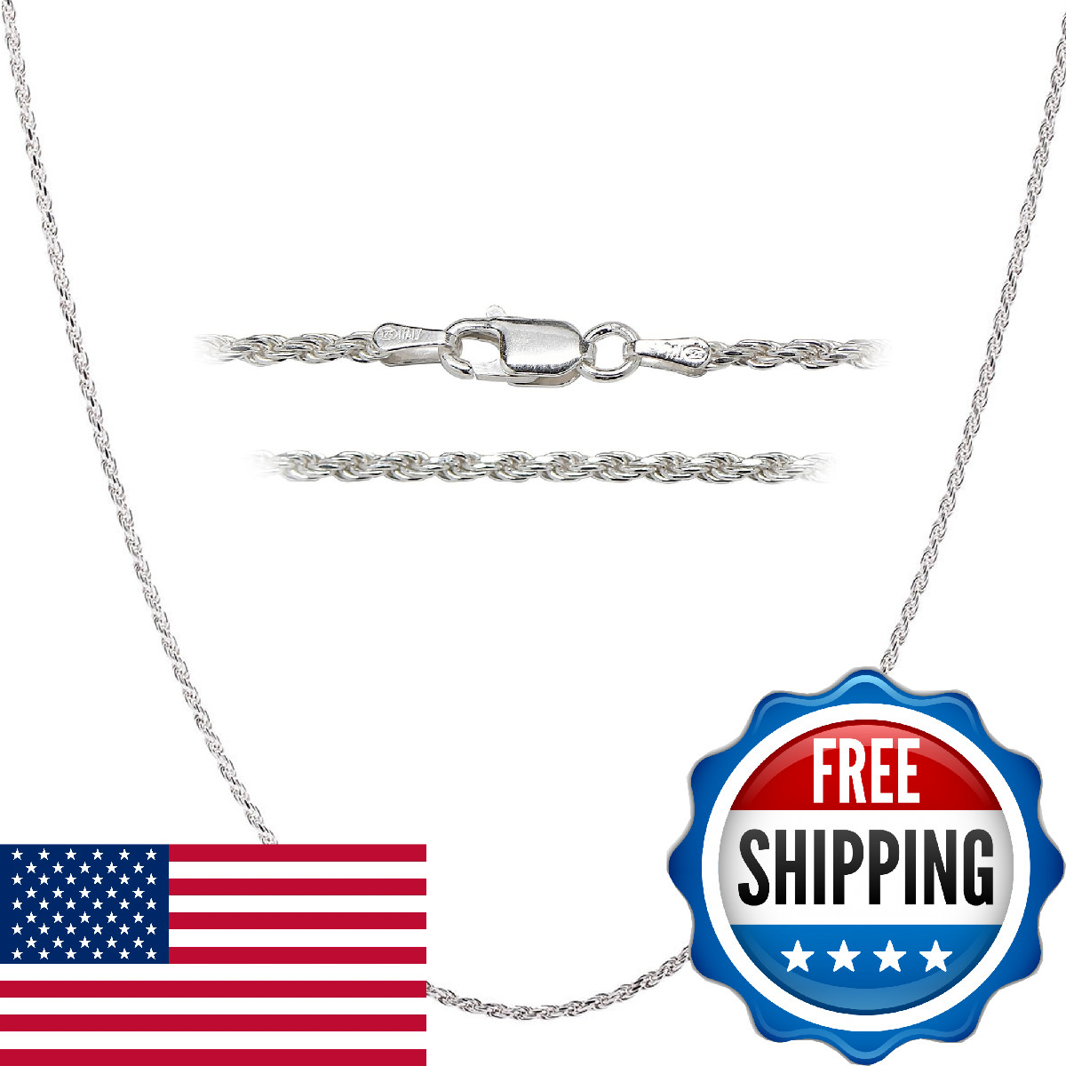 Designer Sterling Silver 925 Sterling Silver 2 Mm Italian Silver Diamond Cut