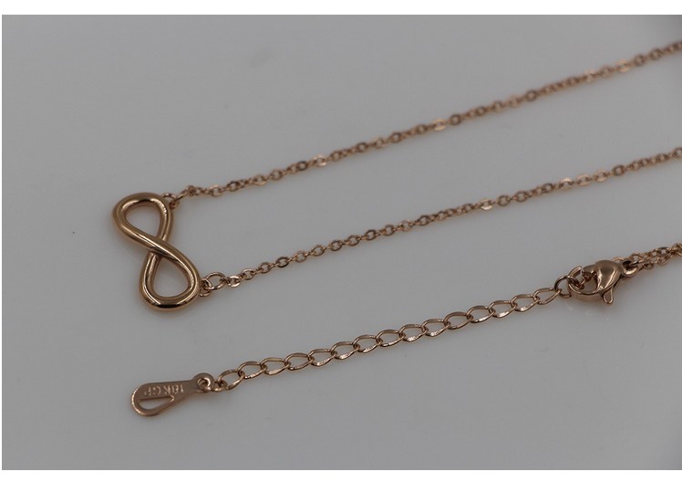 18″ Silver Rose Gold Stainless Steel Love Infinity Symbol 8 Pendant Necklace PE6