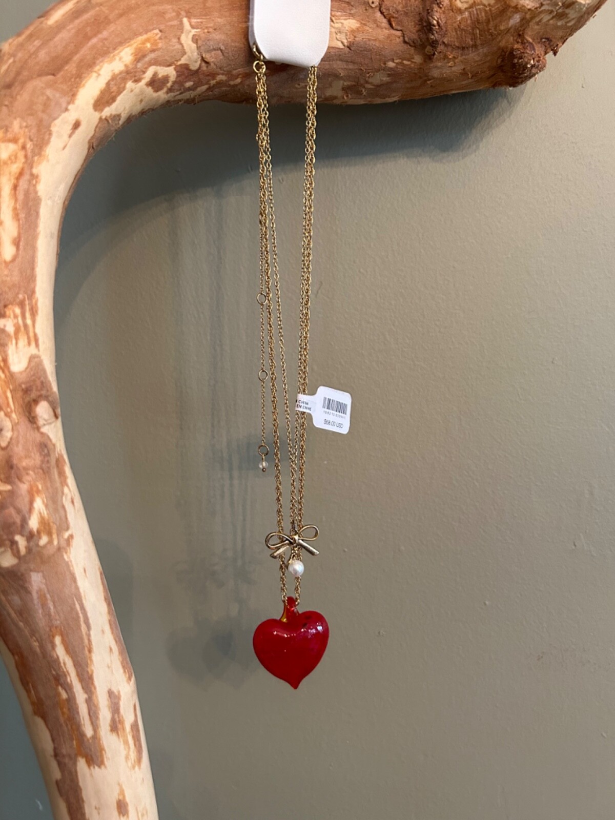free people necklace half past nine 14ct gold plated red heart Valentine’s Day