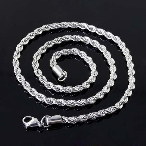 925 STERLING SILVER 3MM thick ROPE chain 22″ necklace men women female man