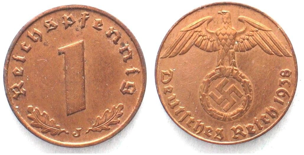 THOUSAND YEAR REICH Necklace – Copper Reichspfennig Coin – WW2 Nazi Germany
