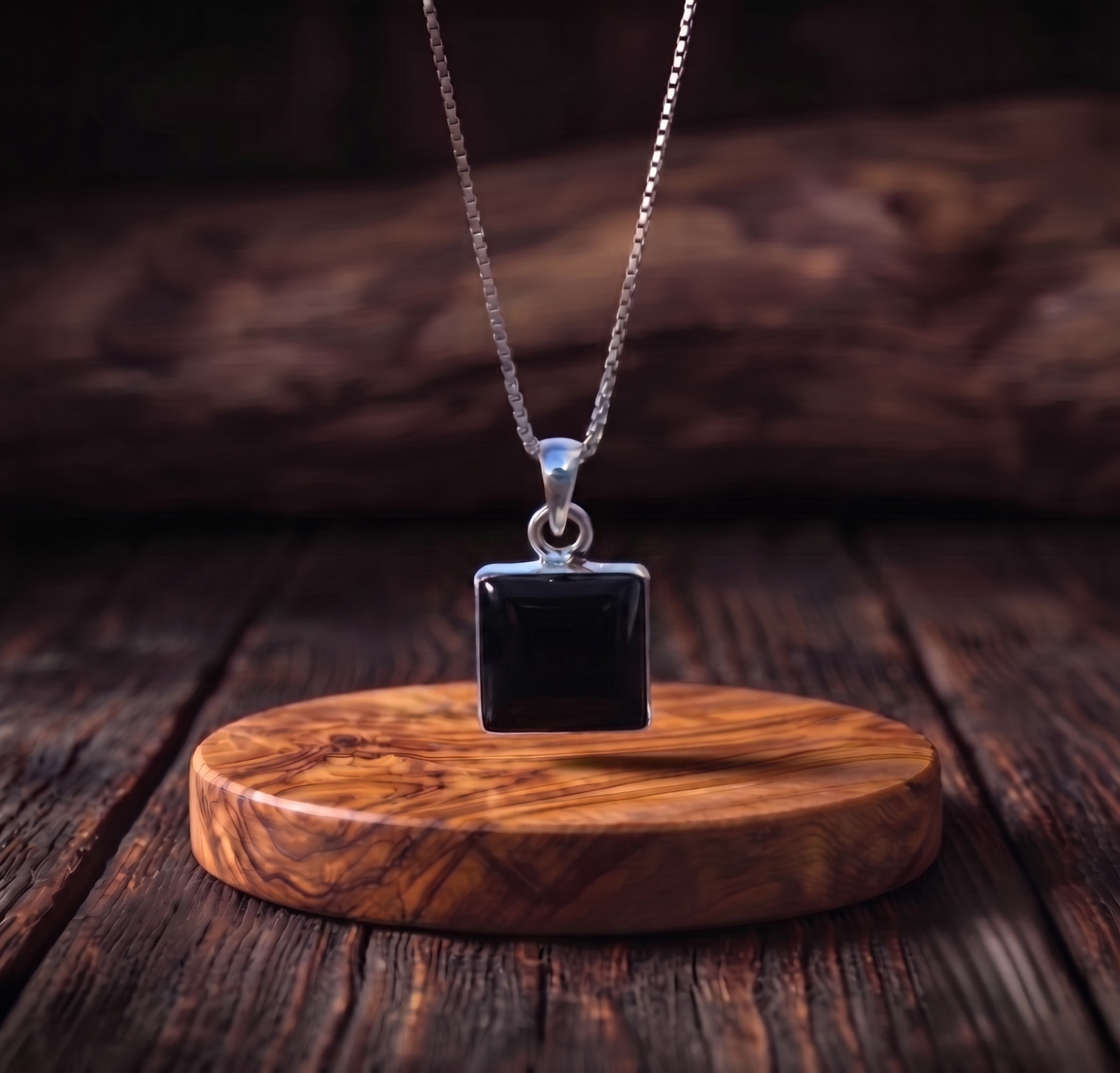 Sterling Silver Black Onyx Pendant Stylish Designer Womens Black Onyx Pendant