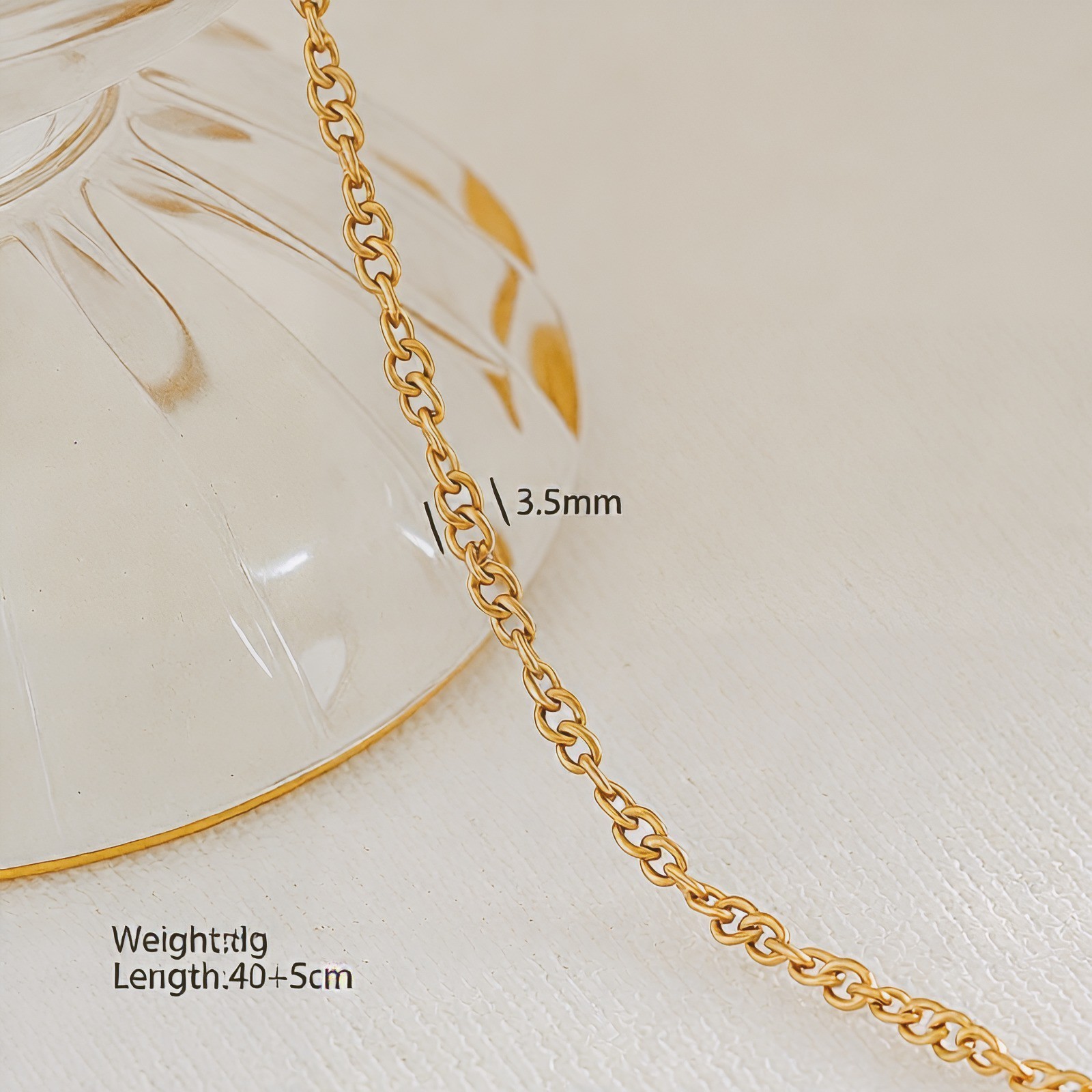18K Gold Plated Stainless Steel Chain Necklace Cuban Rope Snake Cable Unisex
