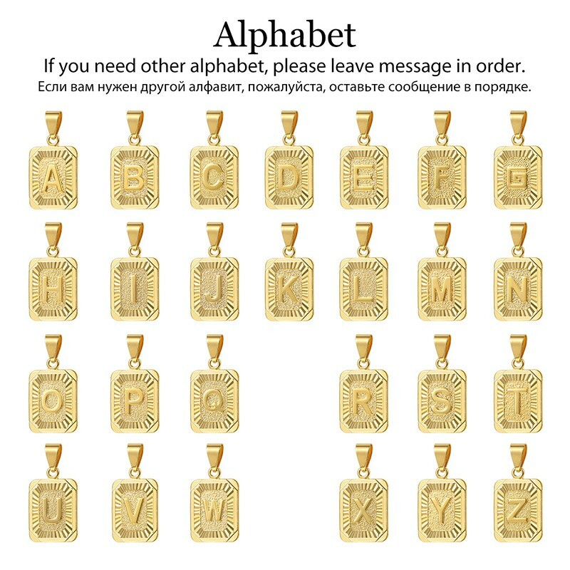 White/Yellow Gold Filled ALPHABET Initial Letter A-Z Pendant Charm Hot Wholesale