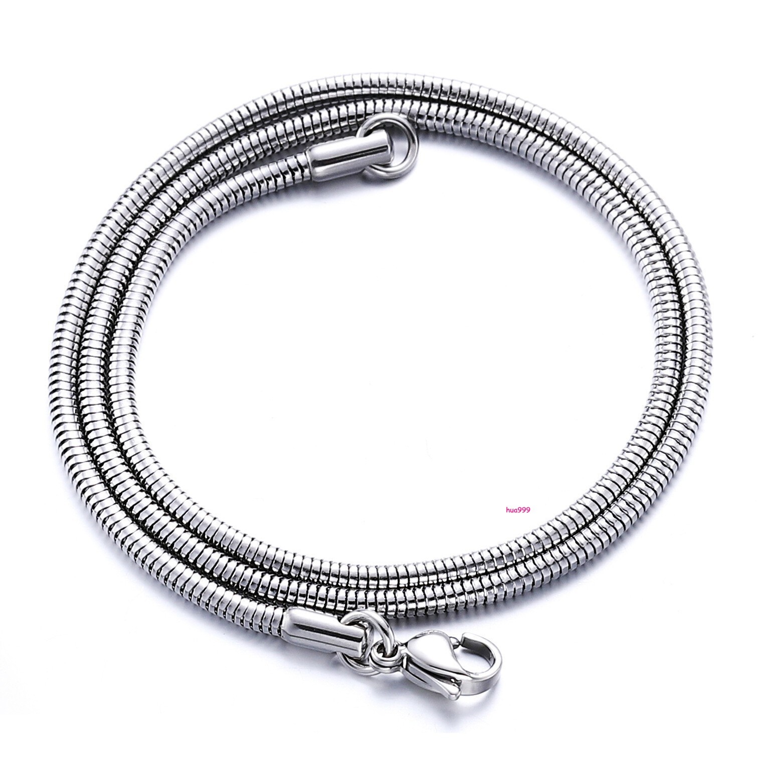 0.9-4.2mm Stainless Steel Men Women Round Snake Chain Necklace 7-24” Chain