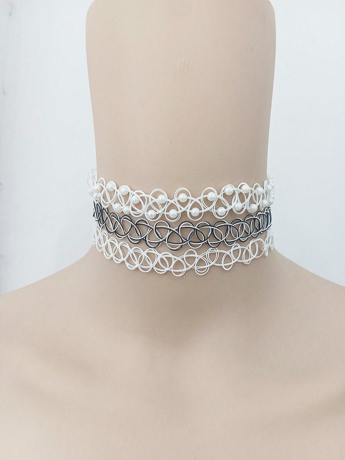 3pcs Stretch Choker Creative Women Necklace Elastic Tattoo Vintage Adjustable US