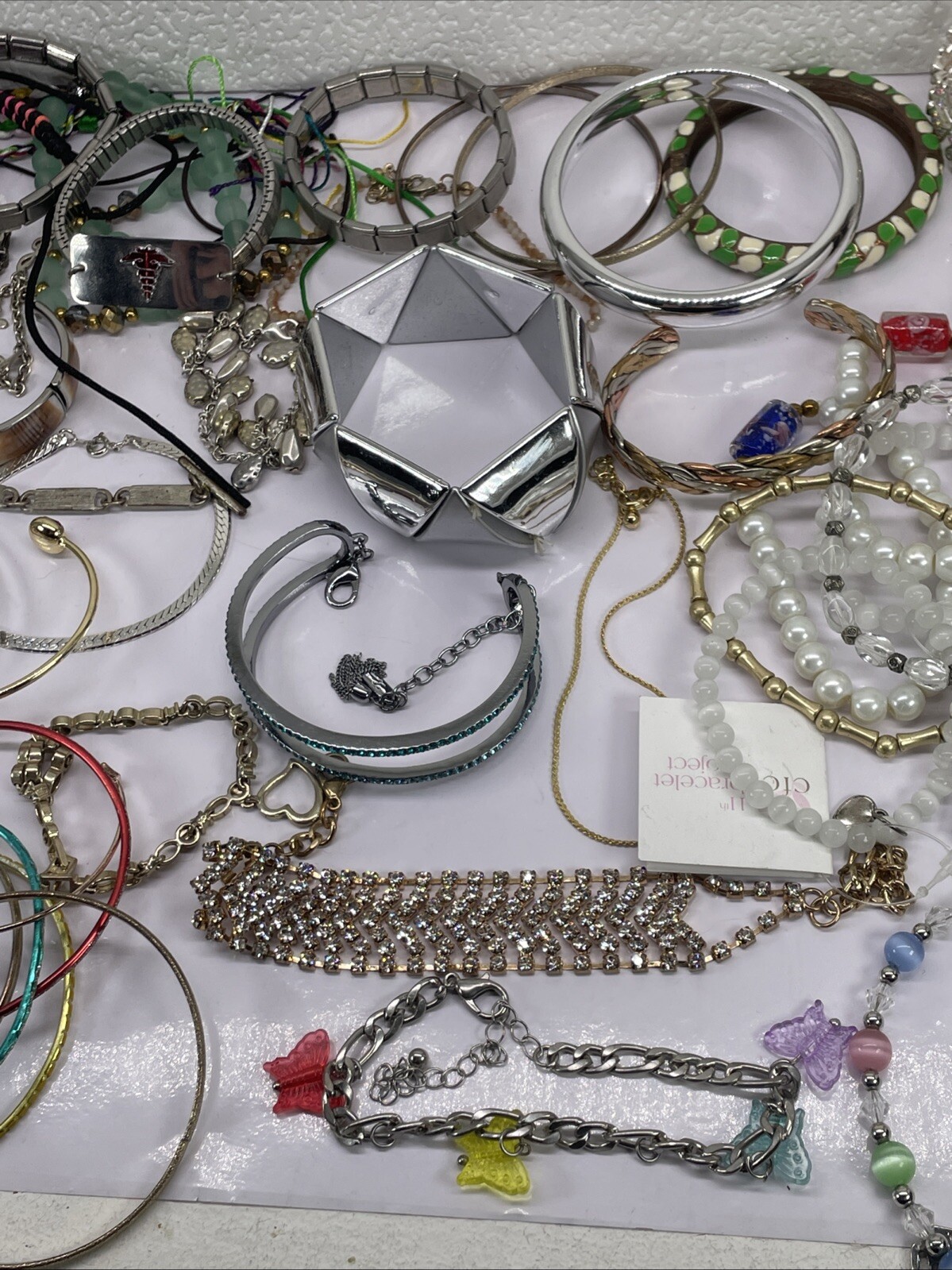 Vintage Lot of 50+ Assorted Bracelets Various Colors, Styles, Materials Women’s