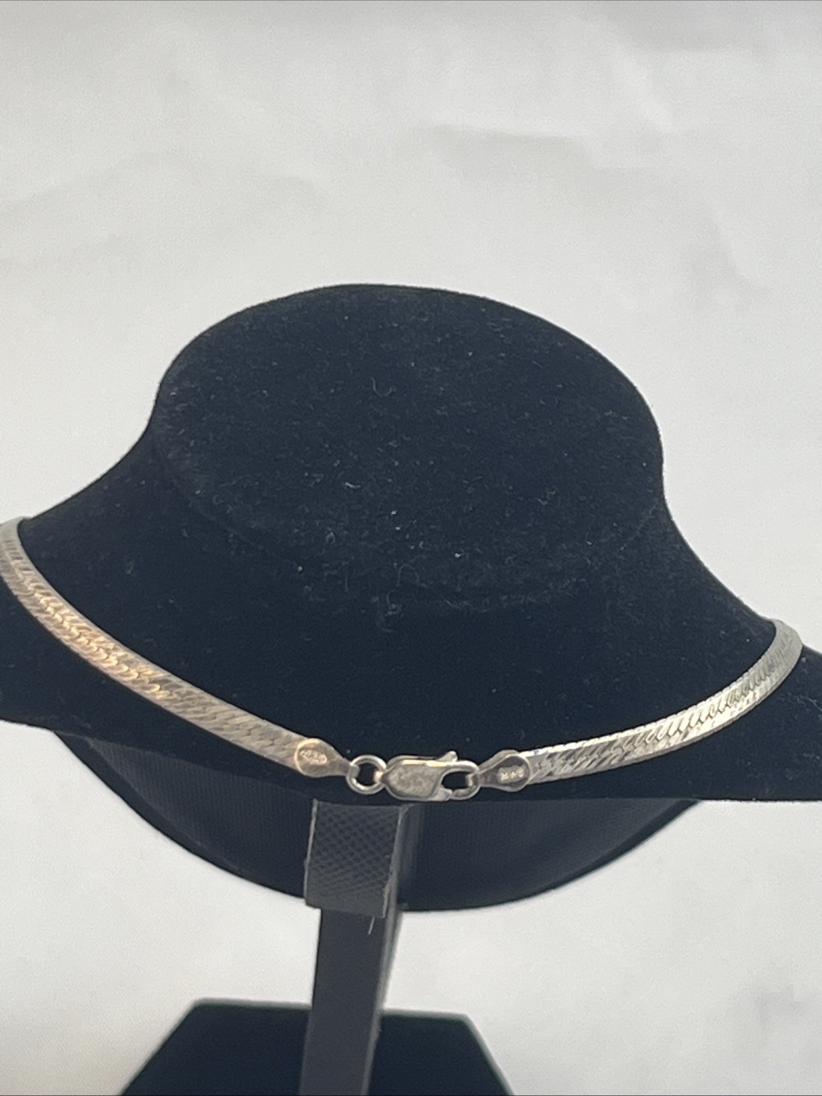 Vintage Italian 925 Sterling Silver Flat Herringbone Chain