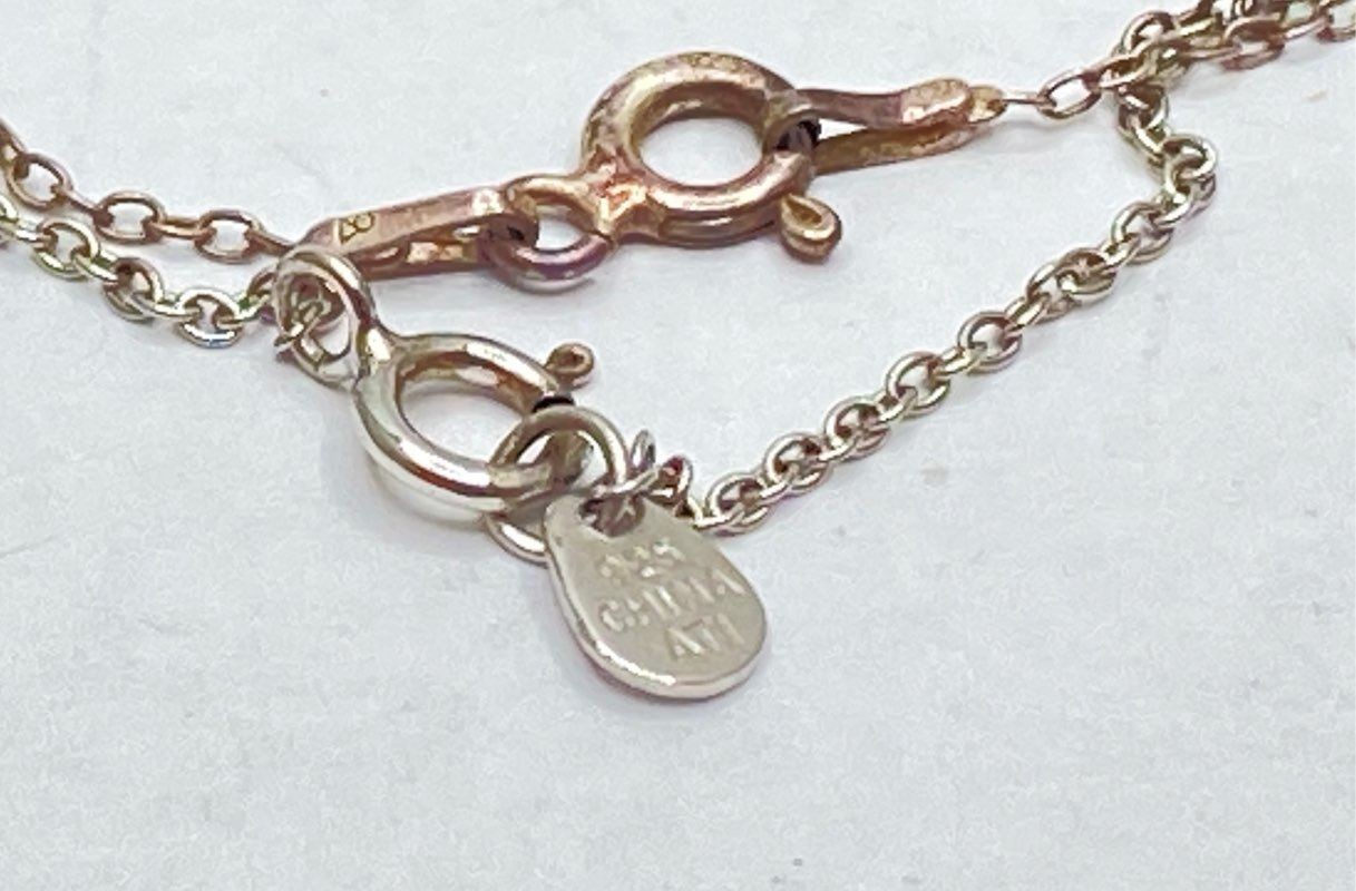 Sterling Silver 925 Necklace Lot 4 Pieces Cross Marquise Pearl Bar 15-18″