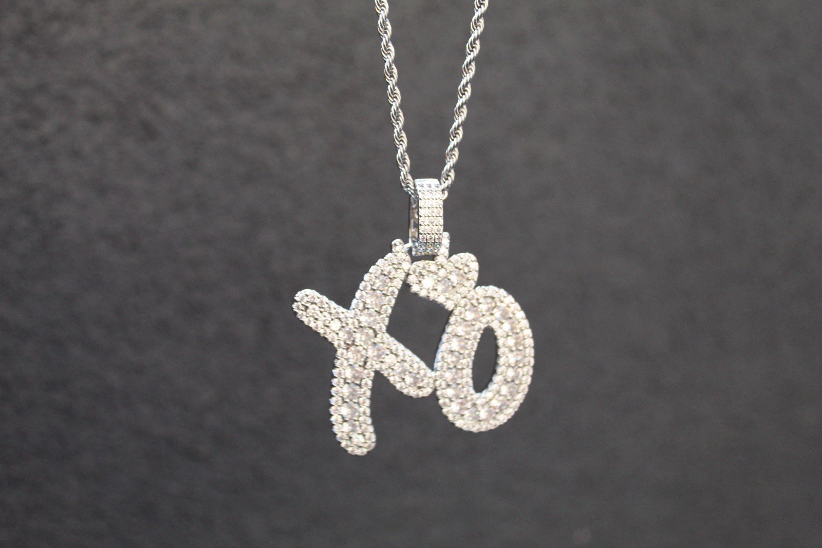 XO Chain – Iced Out XO Pendant &Stainless Steel Chain