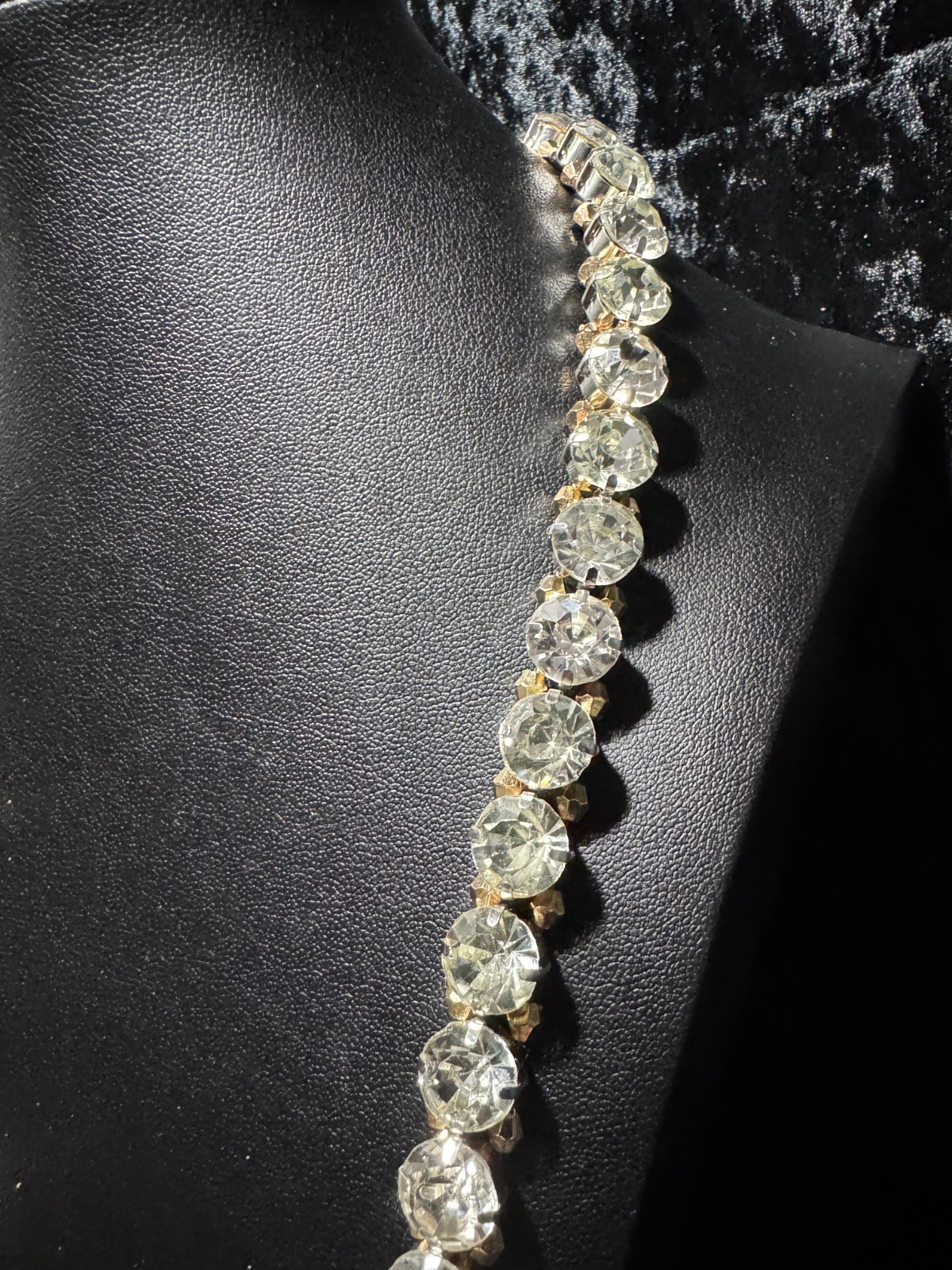 Tennis Necklace Chain White Colorless Rhinestone Silver Gold Round 10 m 24.5 in