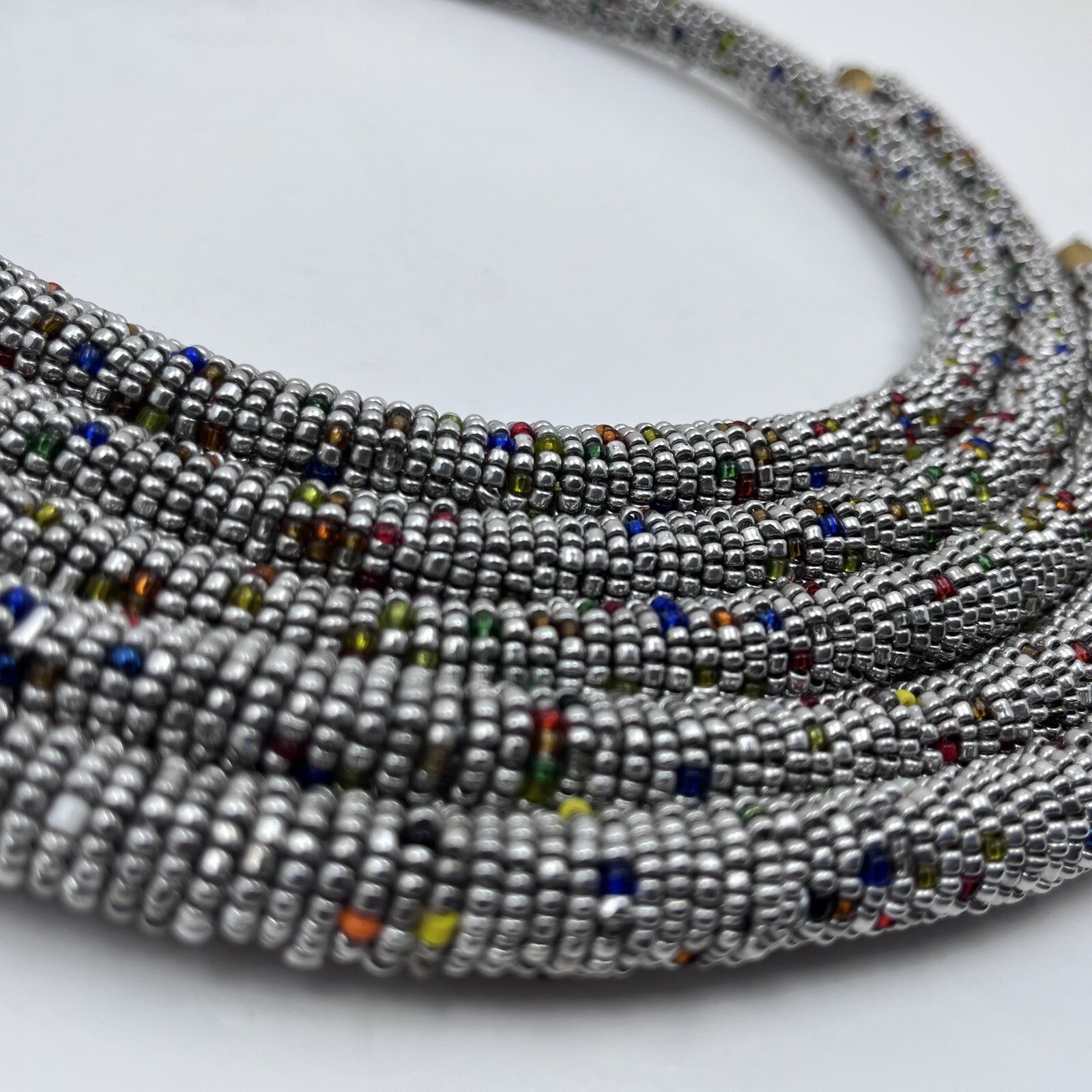 Kendi Aman Gold-tone Kanyoni Beaded 16″ Collar Necklace Ankara Accessories