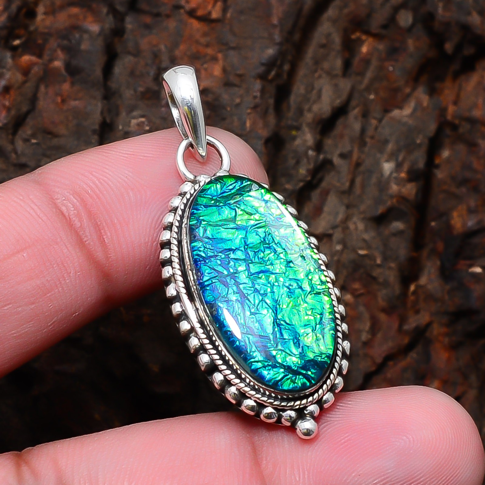 Triplet Opal Gemstone 925 Sterling Silver Jewelry Pendant 1.77″ P1087812424