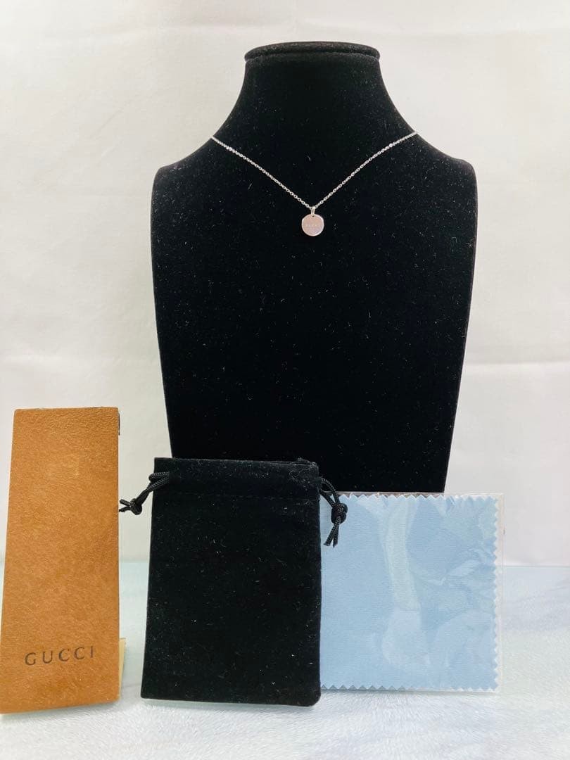 Excellent GUCCI Pendant Top, 925 Sterling Silver + Aftermarket Thin Chain,